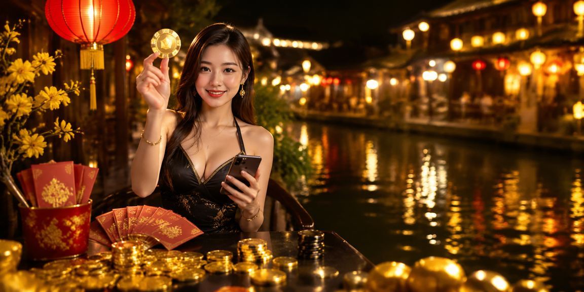 Phong cảnh quán cà phê Hội An với bao lì xì đỏ đặc trưng